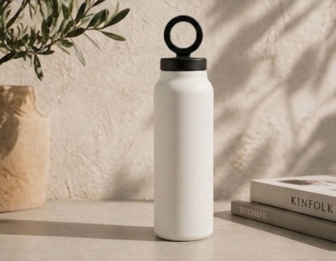 Gourde Blanche Clip & Drink Thermos